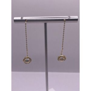 Gold Plated Sterling Silver Faux Pearl Earrings